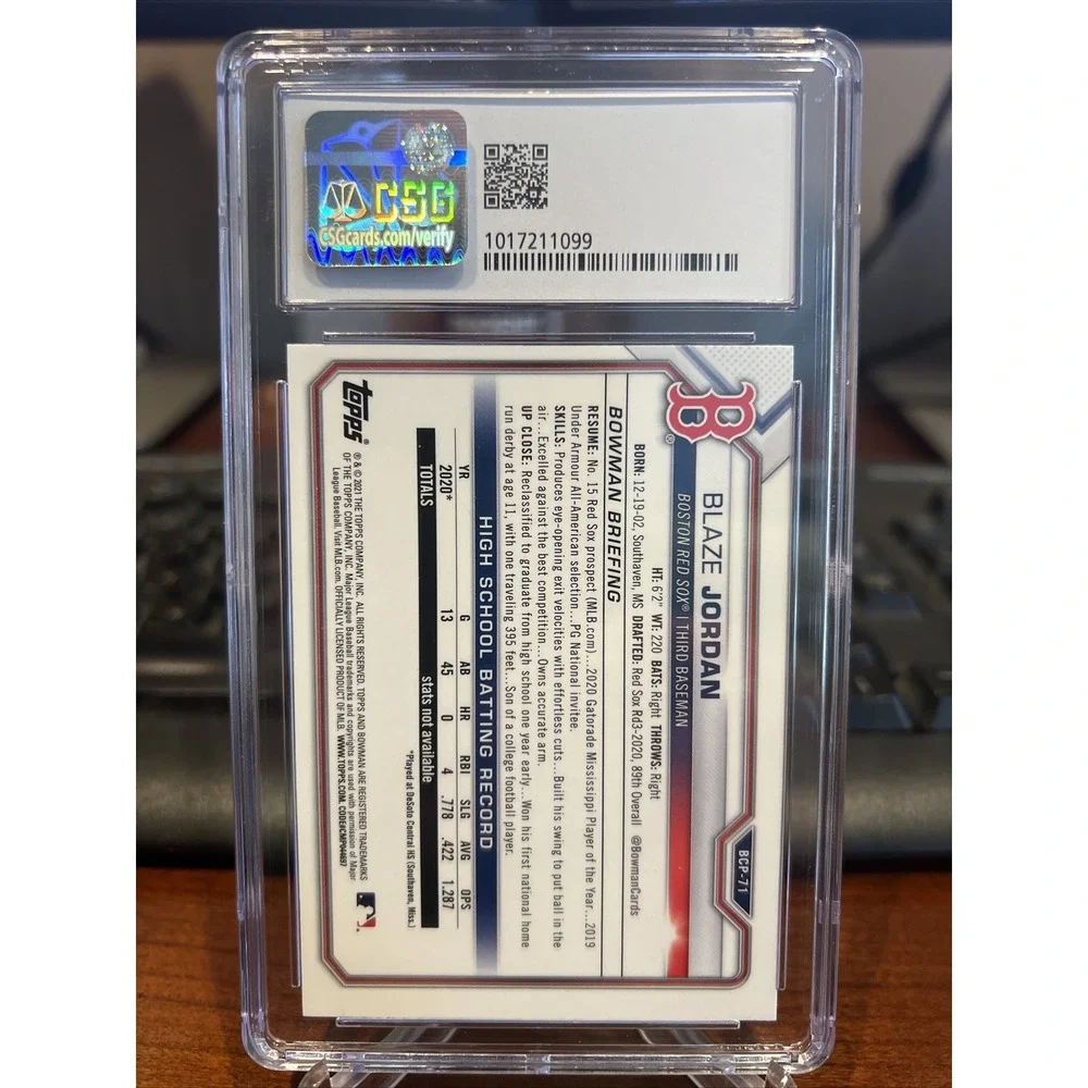 2021 Bowman Mega Box Chrome Mojo 1st Blaze Jordan‎ CSG 8.5
